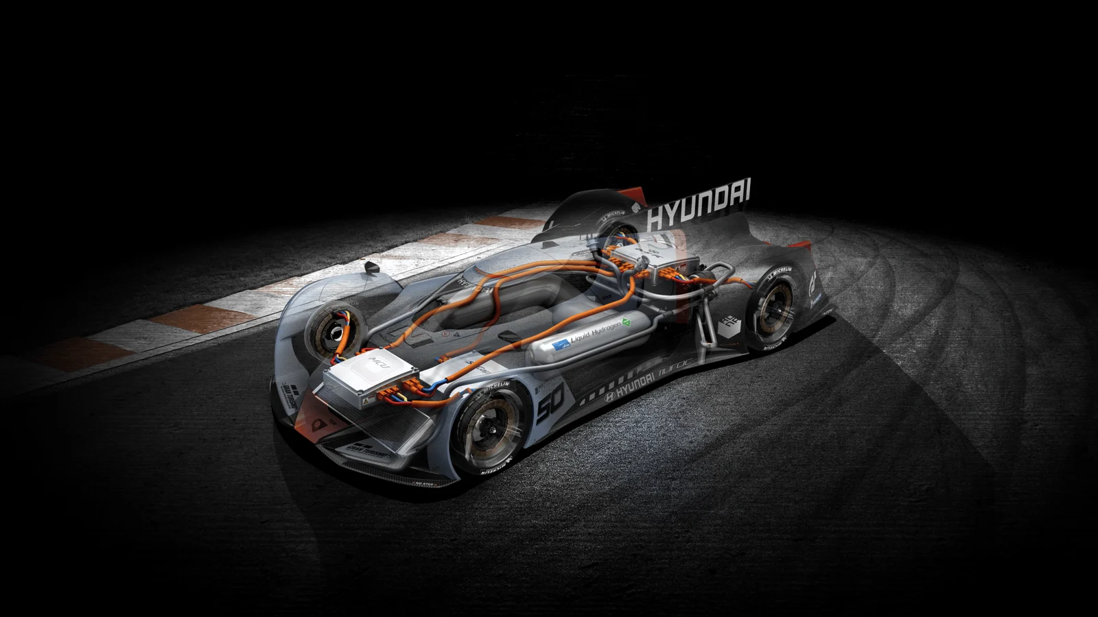 N 2025 Vision Gran Turismo with its hydrogen drivetrain visible